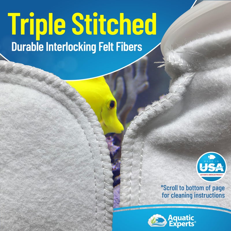 Aquatic Experts 7 inch Ring Filter Socks 200 Micron, Filter Socks for Saltwater Aquarium, Sump Filter Sock, Felt Aquarium Socks, Reef Filter Sock (2 Pack, 7" x 16") - Image 5